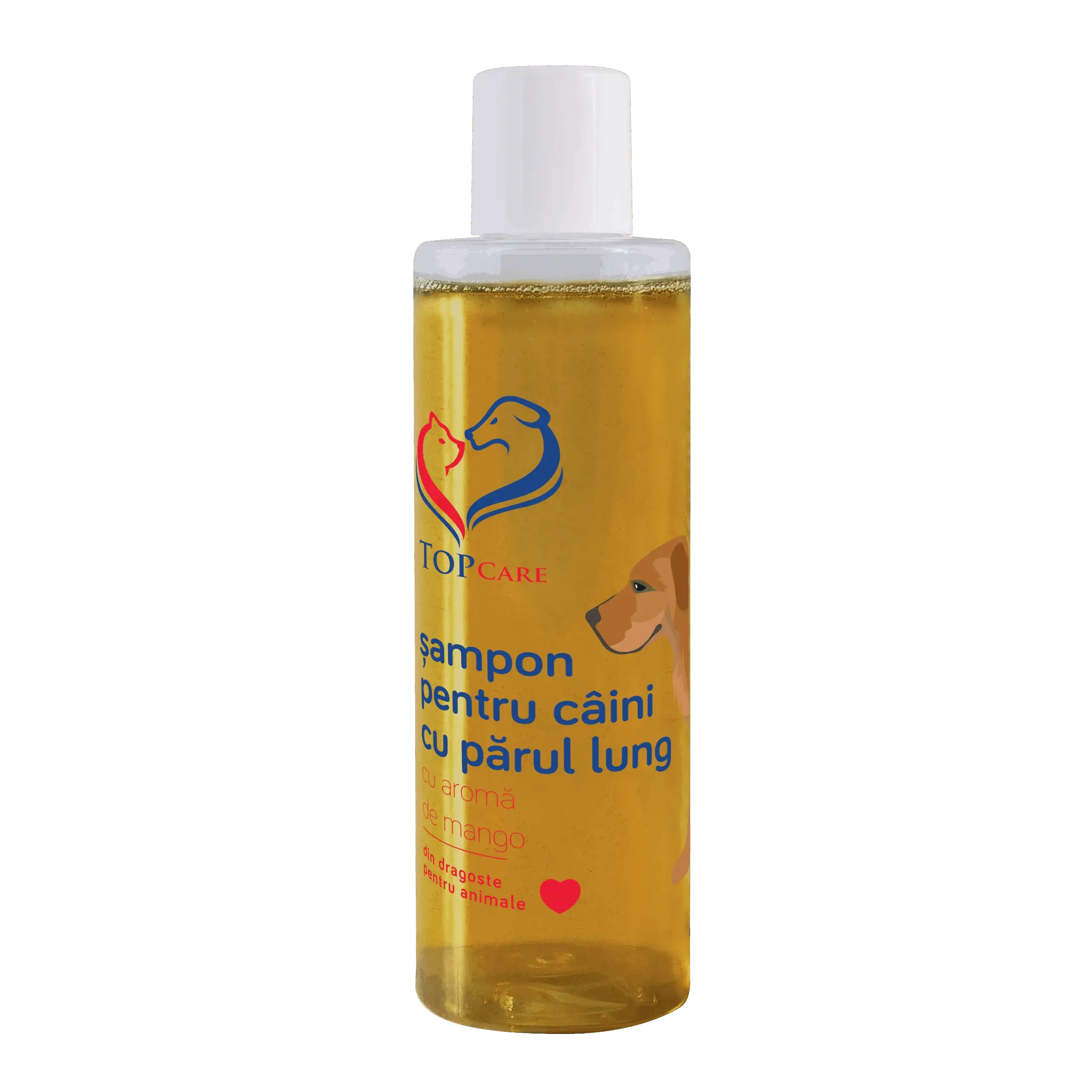 Şampon pentru câini cu părul lung cu aromă de mango Topcare Șampon câini păr lung și semi-lung Topcare cu mango 200 ml